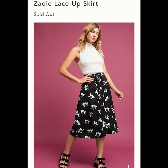 NWOT Anthropologie Zadie Lace Up skirt sz 6 - Picture 1 of 8